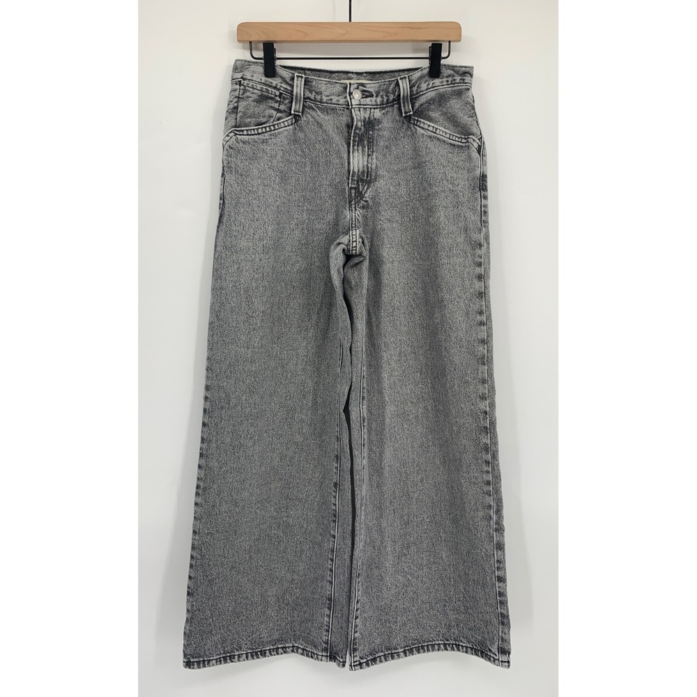 Levis 94 Baggy Wide Leg Jeans Womens 27 Gray Acid Wash Denim Pants